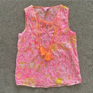 Lilly Pulitzer Pink Pout Lauren Tassel Top XS‎